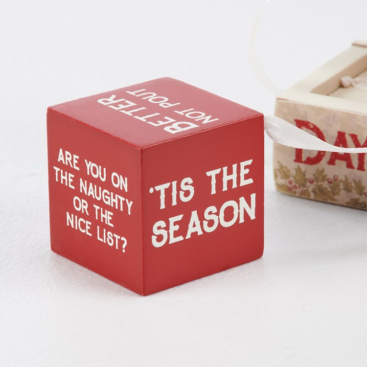 Santa Happy Holidays Block Countdown - Wood, Paper, Ribbon