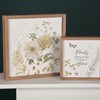 Green Florals Inset Box Sign - Wood, Paper