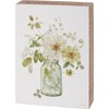 Floral Canning Jar Box Sign - Wood, Paper