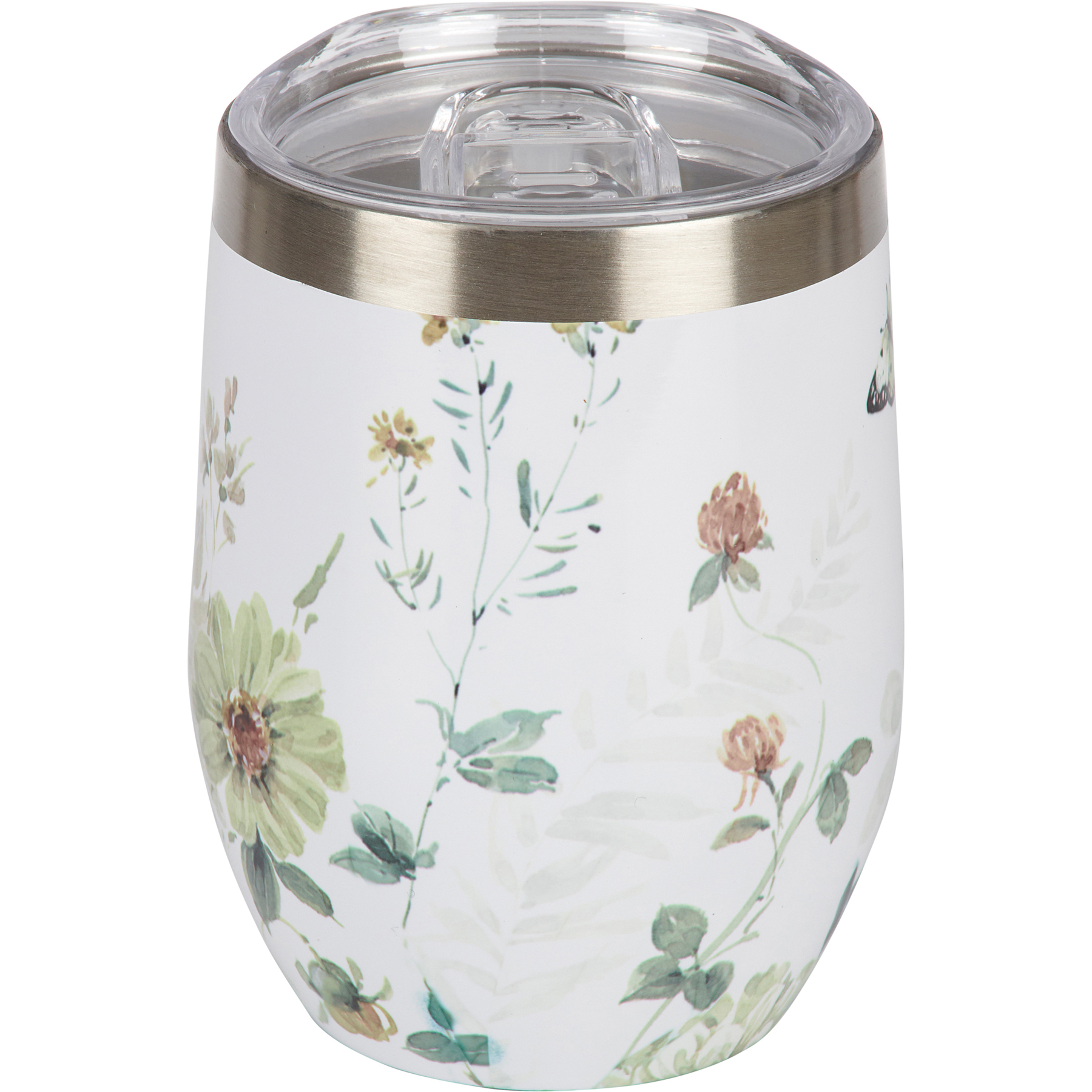 Green Floral Wine Tumbler Primitives By Kathy