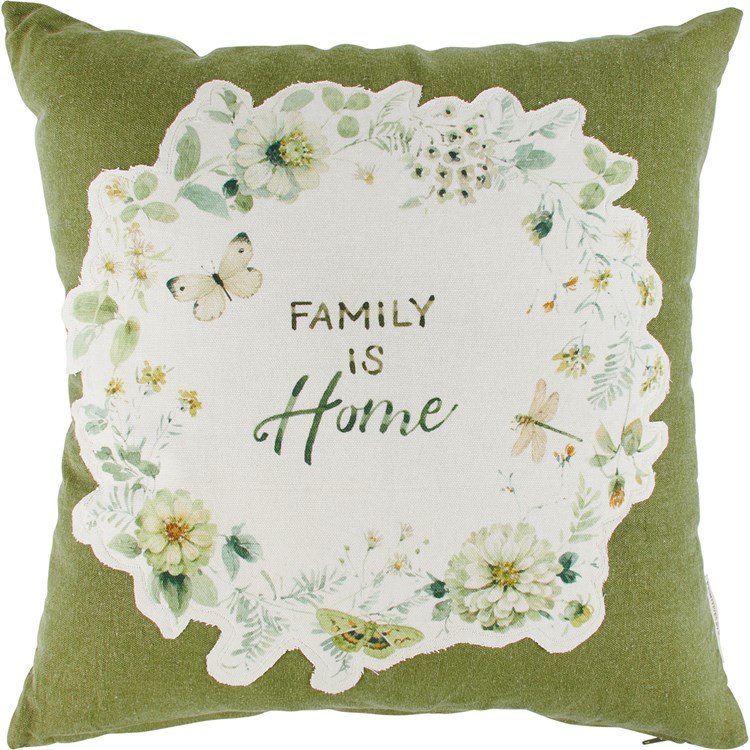 Family Is Home Pillow - Cotton, Zipper