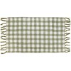 Green Gingham Rug - Cotton, Chenille, Latex skid-resistant backing