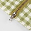 Green Gingham Pencil Pouch - Cotton, Metal