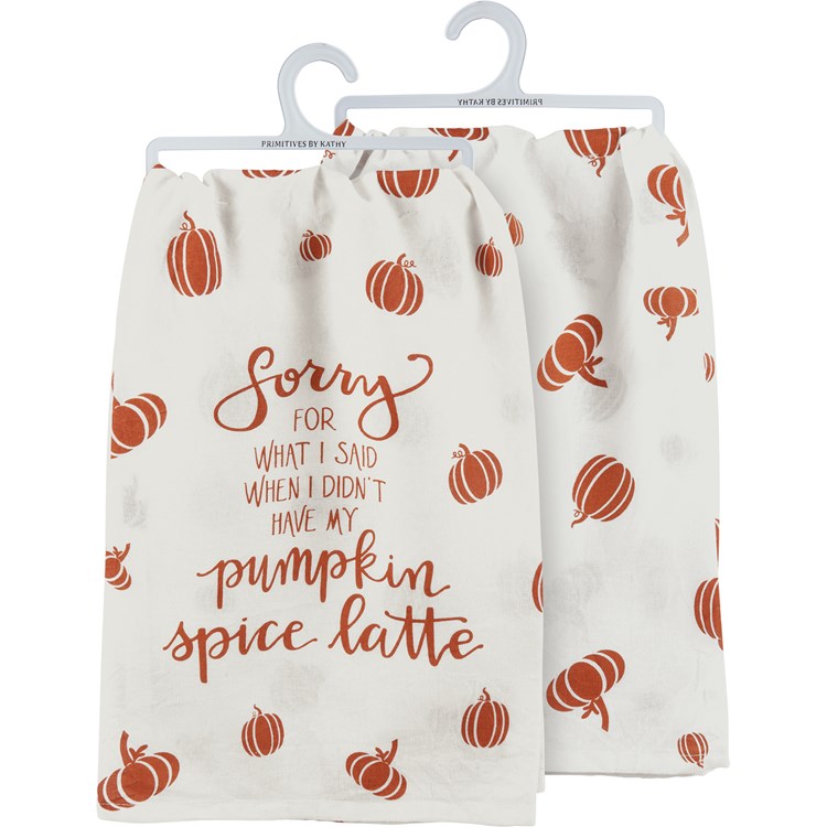 Pumpkin Spice Latte Kitchen Towel - Cotton