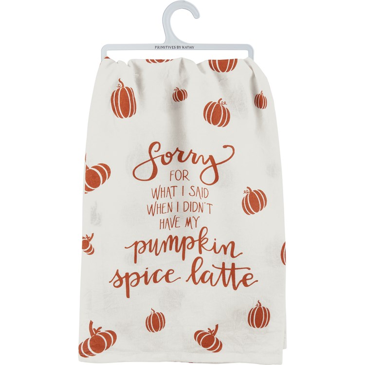 Pumpkin Spice Latte Kitchen Towel - Cotton
