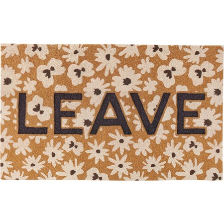 Rug - Leave - 30" x 18" - Polyester, PVC skid-resistant backing