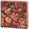 Block Sign - Fall Leaves - 4" x 4" x 1" - Wood
