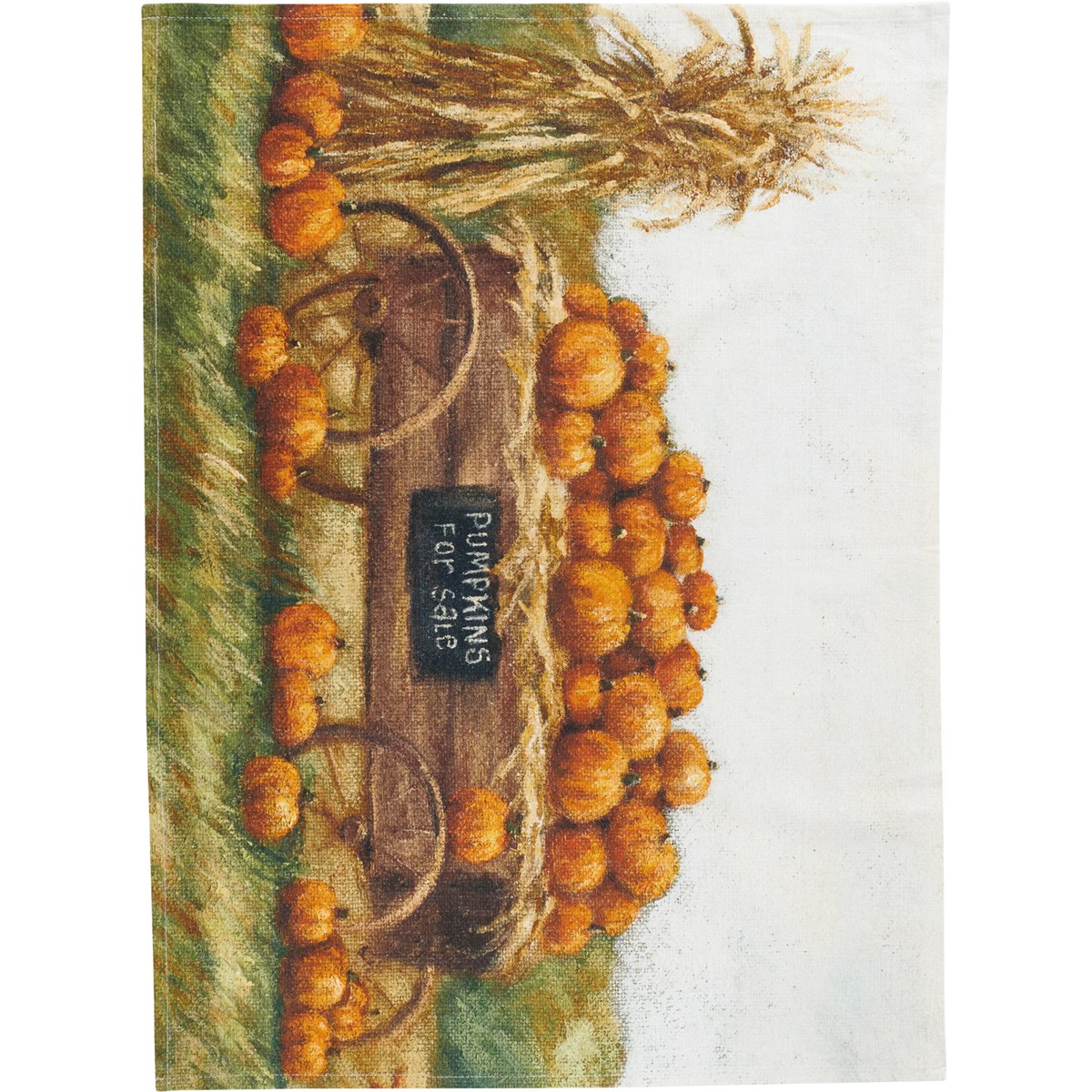 Kitchen Towel - Pumpkin Wagon - 20" x 26" - Cotton
