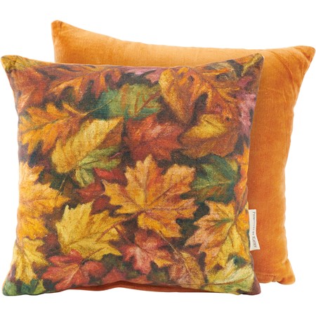 Fall Leaves Pillow - Cotton, Velvet, Zipper
