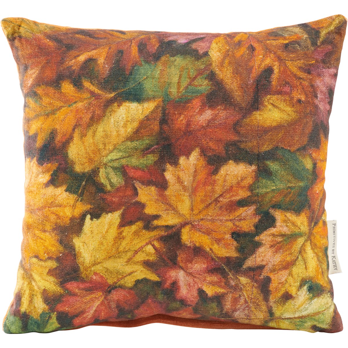 Pillow - Fall Leaves - 12" x 12" - Cotton, Velvet, Zipper