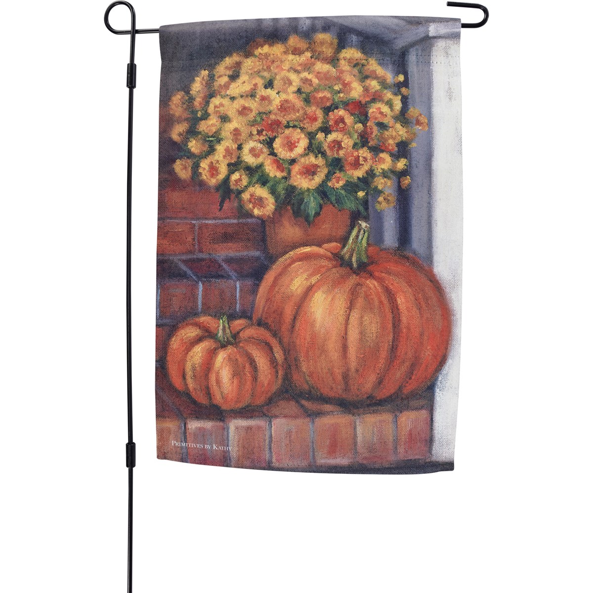 Garden Flag - Porch Steps And Flowers - 12" x 18" - Polyester