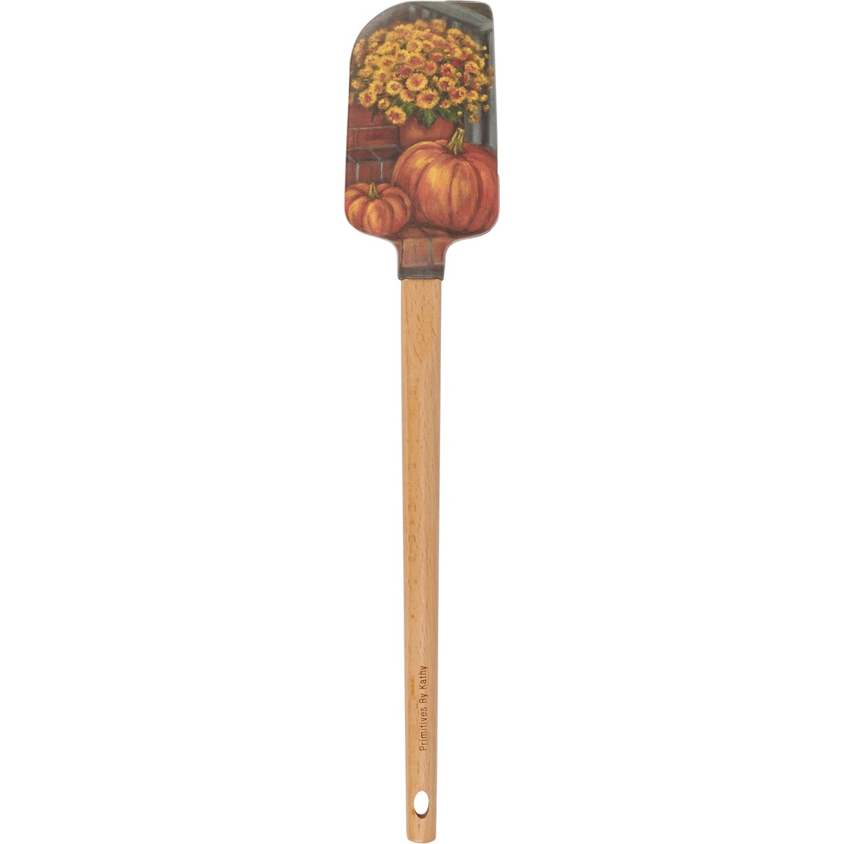 Spatula - Porch Steps And Flowers - 2.50" x 13" x 0.50" - Silicone, Wood