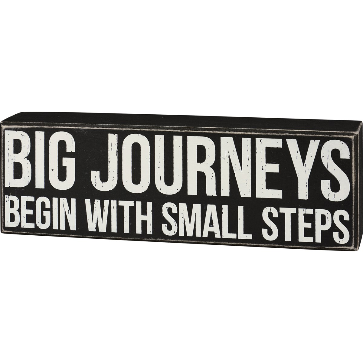 Big Journeys Small Steps Box Sign - Wood