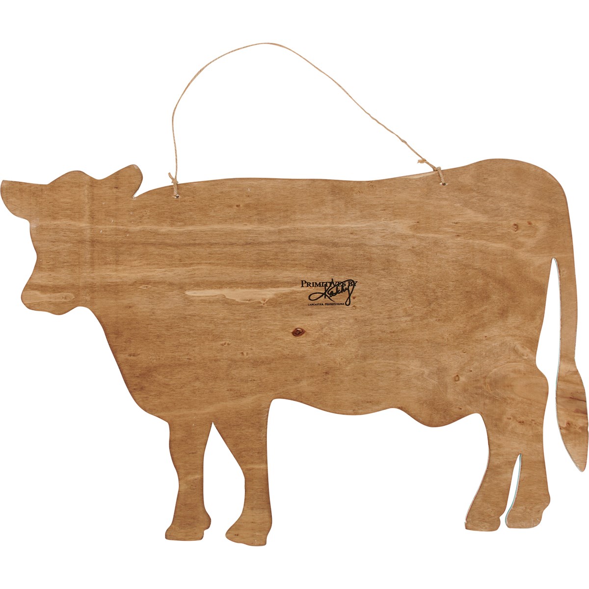 Floral Cow Wall Decor - Wood, Jute