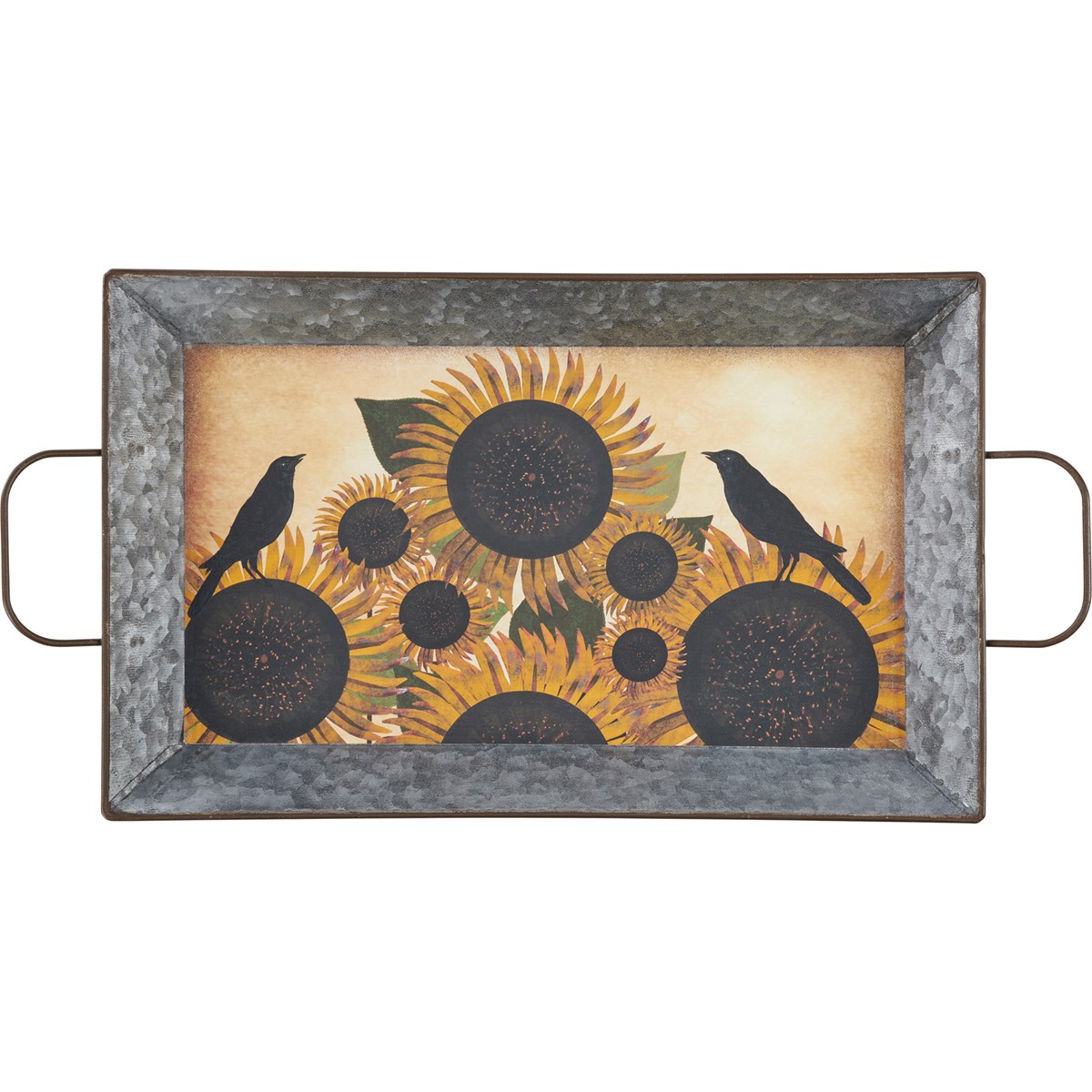 Sunflowers Tray - Metal, Paper