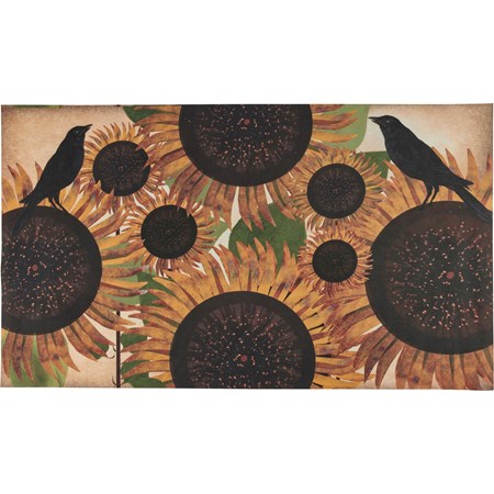 Rug - Sunflowers - 34" x 20" - Polyester, PVC skid-resistant backing