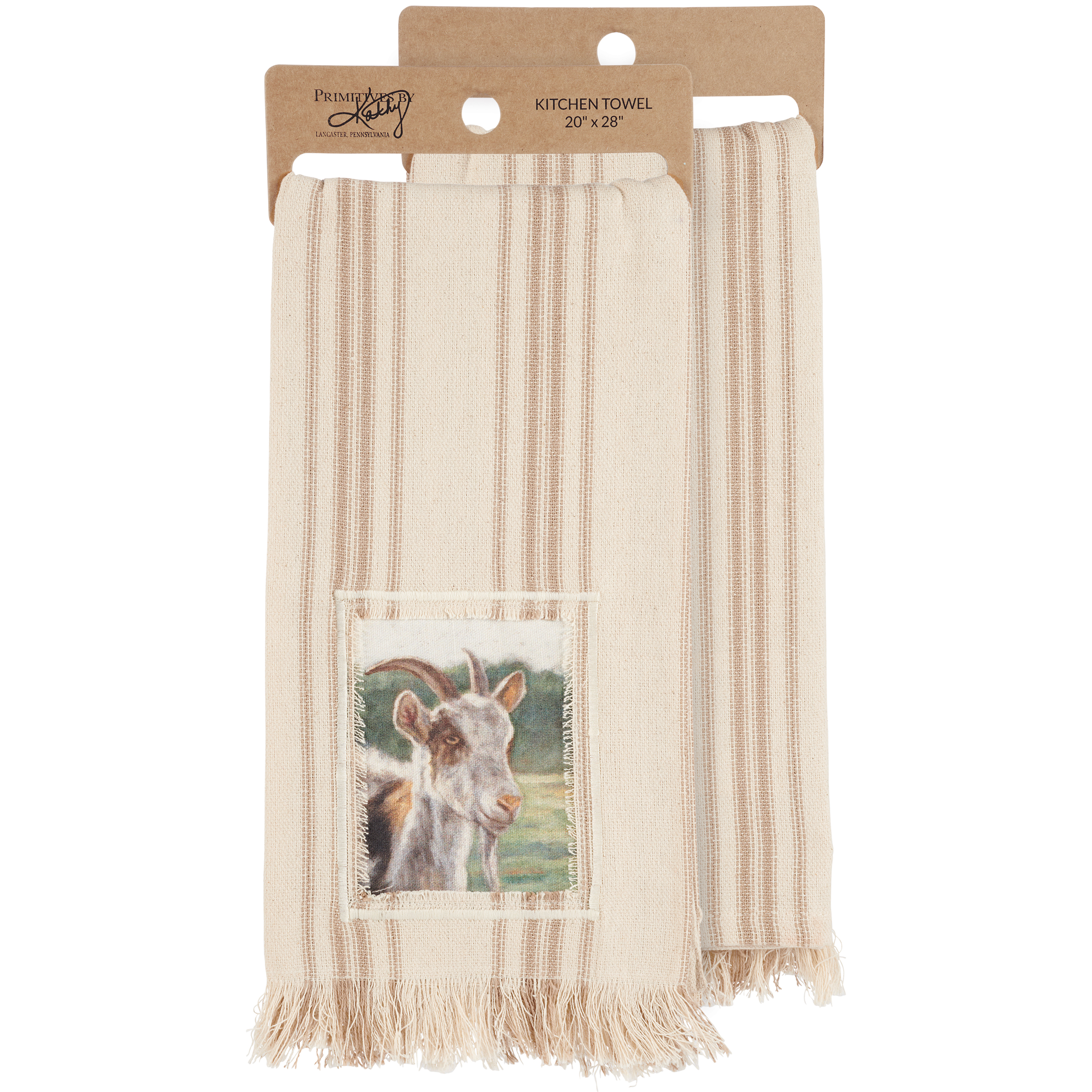 Brown And White Goat Kitchen Towel - Cotton