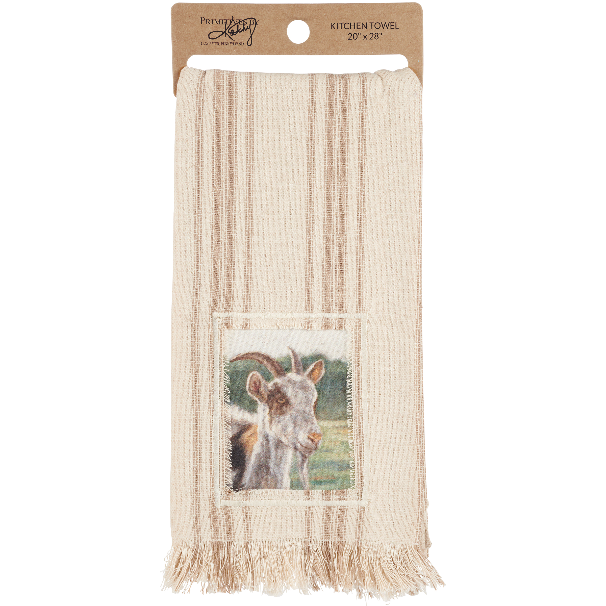 Brown And White Goat Kitchen Towel Primitives By Kathy