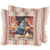 Chicken Coop Pillow - Cotton, Zipper
