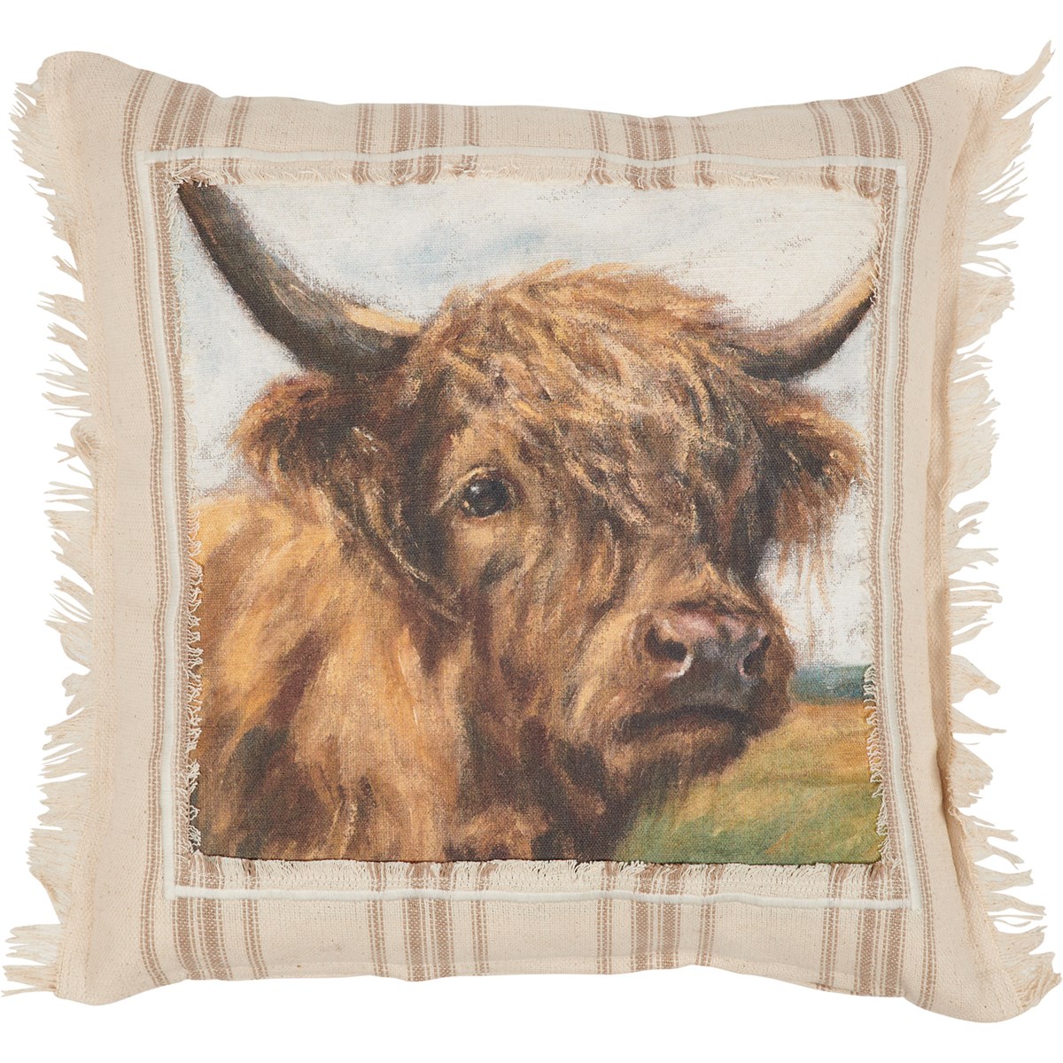 Highland Cow Pillow - Cotton, Zipper