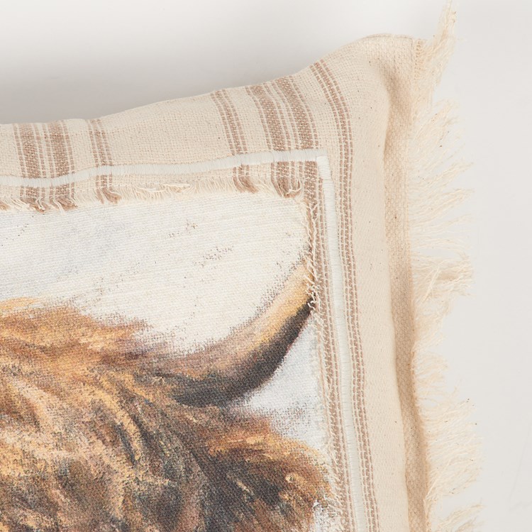 Highland Cow Pillow - Cotton, Zipper