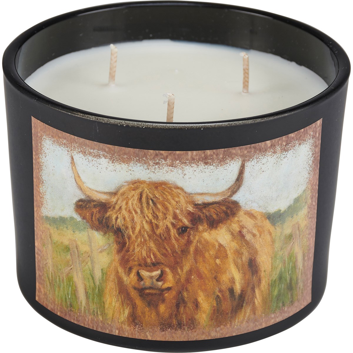 Highland Cow Jar Candle - Soy Wax, Glass, Cotton