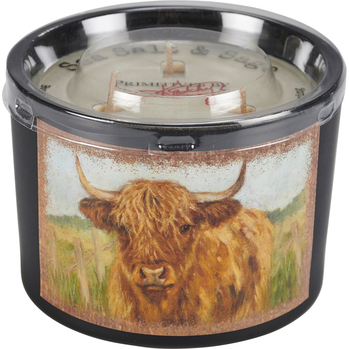 Highland Cow Candle - Soy Wax, Glass, Cotton