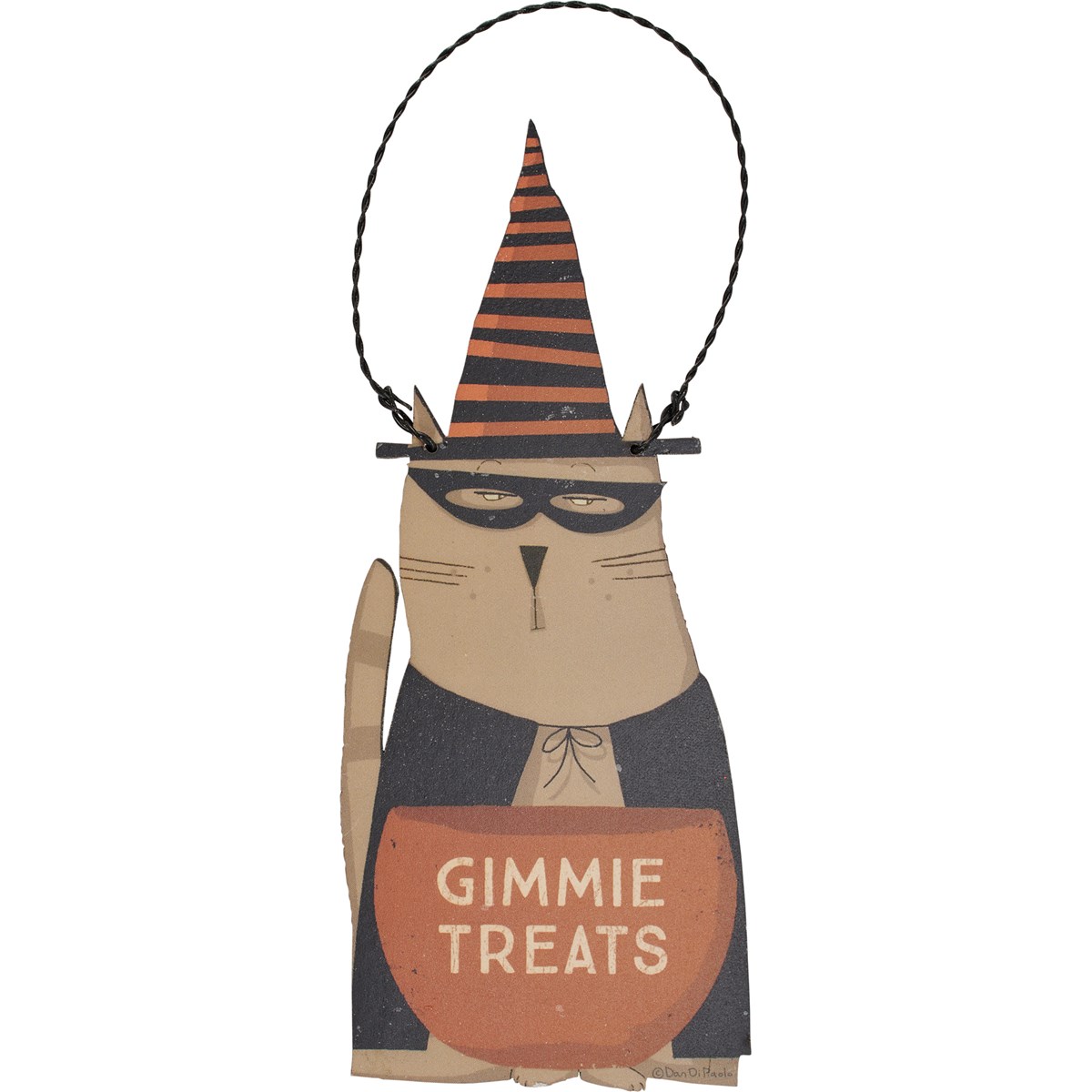 Gimmie Treats Cat Hanging Decor - Wood, Paper, Wire