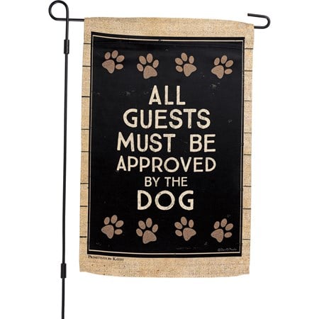 Garden Flag - All Guests Approved By Dog - 12" x 18" - Polyester