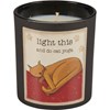 Light This And Do Cat Yoga Jar Candle - Soy Wax, Glass, Cotton