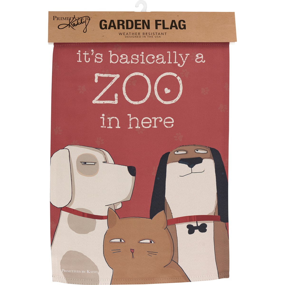 It's Basically A Zoo In Here Garden Flag - Polyester