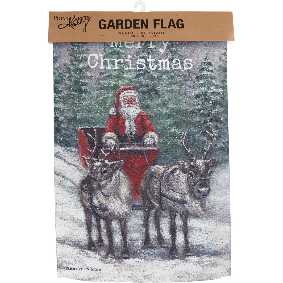 Santa's Sleigh Garden Flag - Polyester