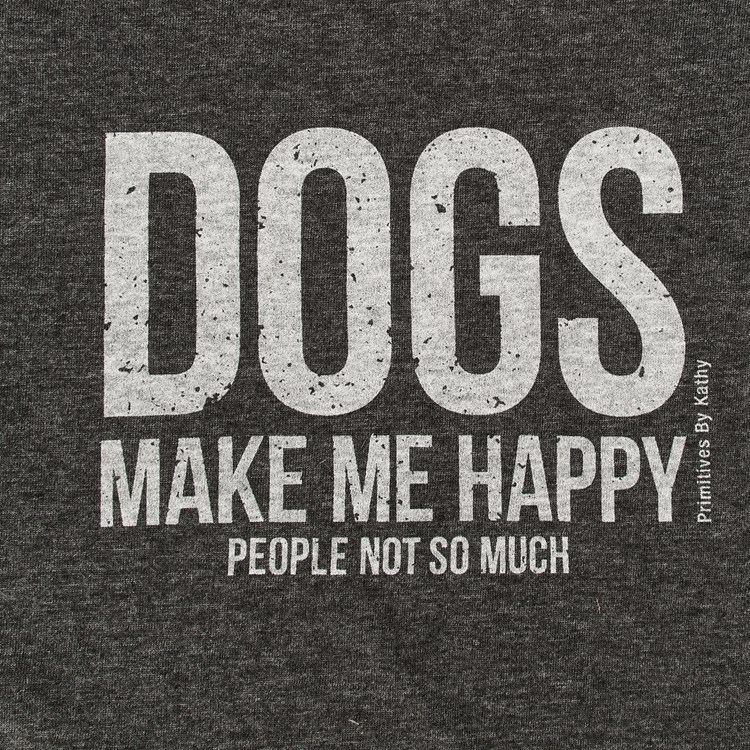 Dogs Make Me Happy 2XL T-Shirt - Polyester, Cotton