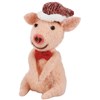 Christmas Pig Critter - Wool, Polyester, Foam, Plastic