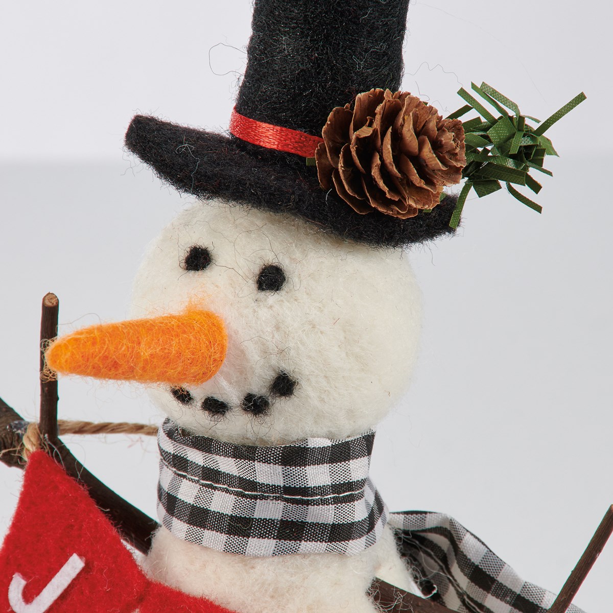 Snowman Joy Critter Set - Wool, Polyester, Foam, Plastic, Wood