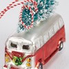 Vintage Bus Glass Ornament - Glass, Bristle, Glitter