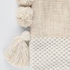 Woven Pom Stocking - Cotton, Polyester, Wool