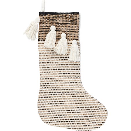 Neutral Tassels Stocking - Cotton, Polyester, Wool