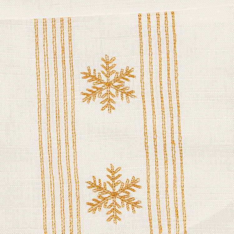 Gold Snowflakes Stocking - Cotton