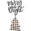 Merry And Bright Tree Chunky Sitter - Wood, Metal, Jute