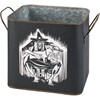 Flying Witch And Cat Bin Set - Metal, Paper