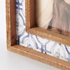 Blue Florals Inset Box Frame - Wood, Paper, Glass