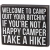 Welcome To Camp Take A Hike Box Sign - Wood