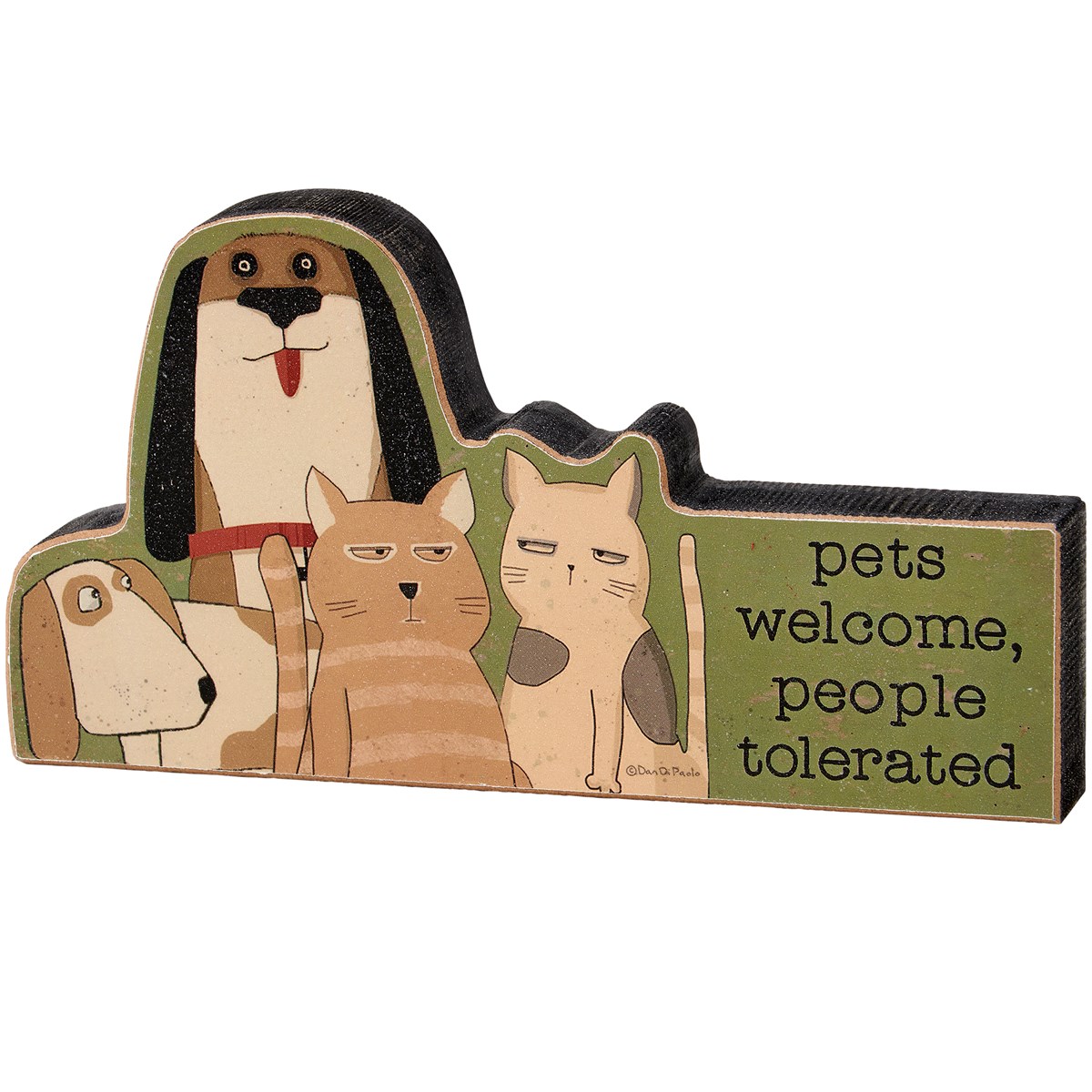 Pets Welcome Chunky Sitter - Wood, Paper