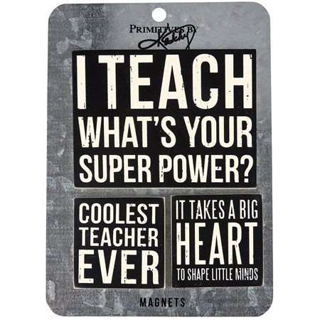 Coolest Teacher Ever Magnet Set - Wood, Metal, Magnet
