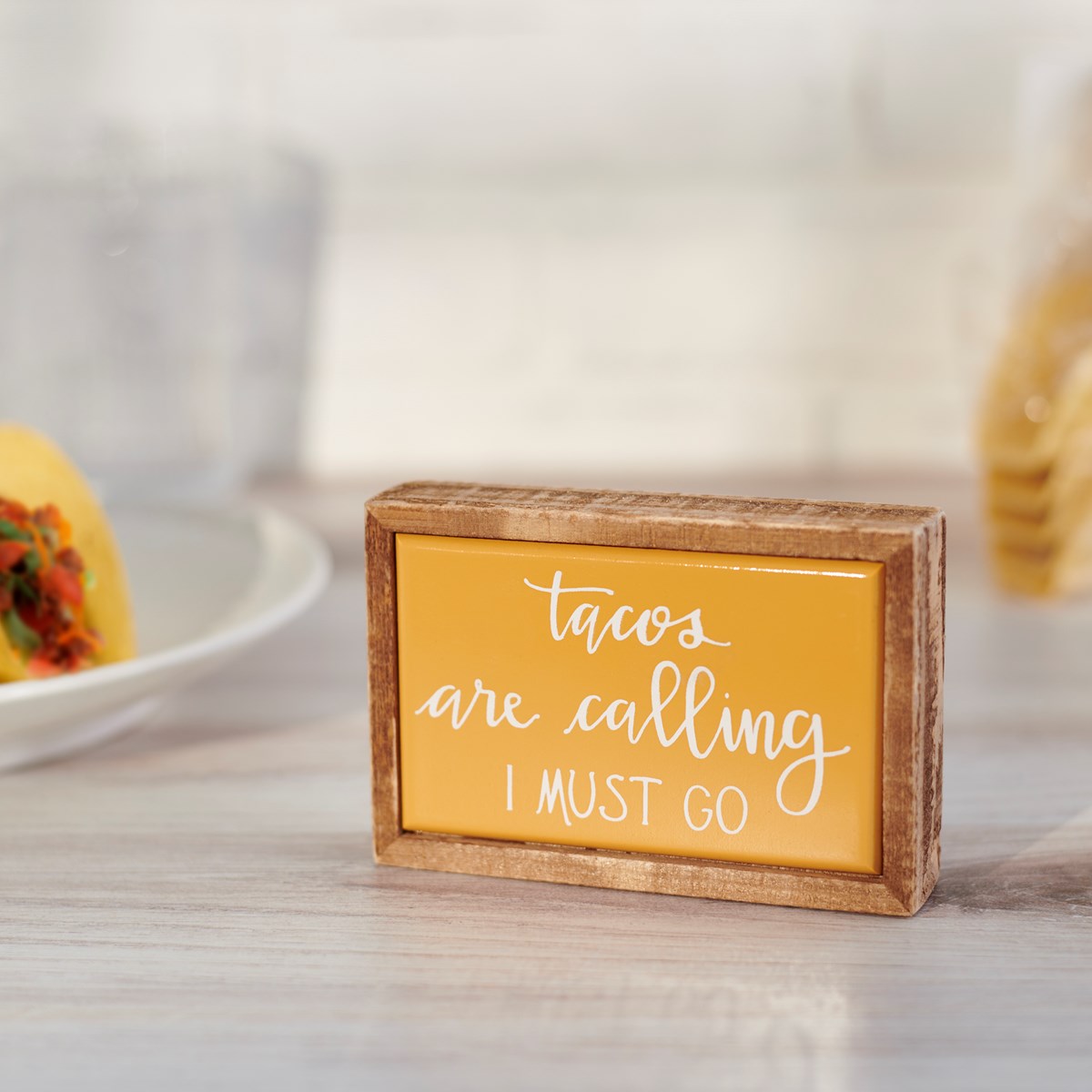 Tacos Are Calling Box Sign Mini - Wood