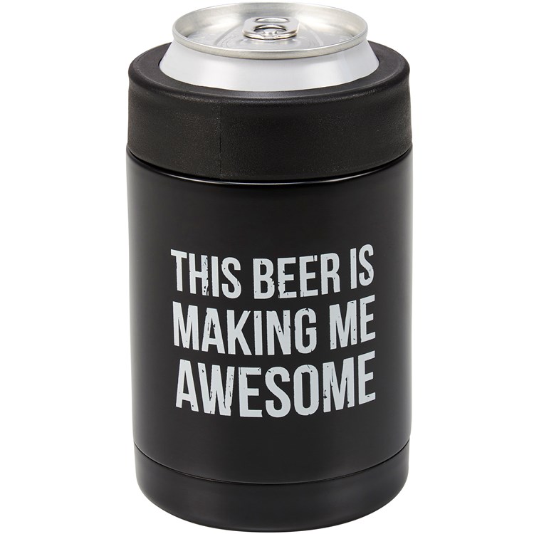 Making Me Awesome Can Cooler - Stainless Steel, Plastic