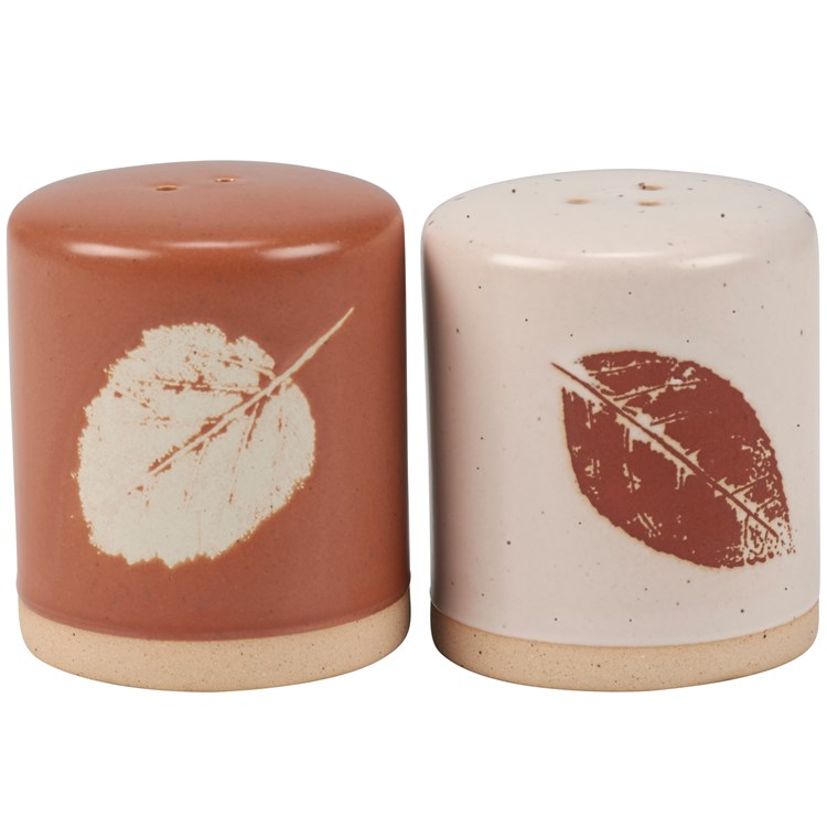 Fall Leaves Salt and Pepper Shakers - Stoneware, Plastic