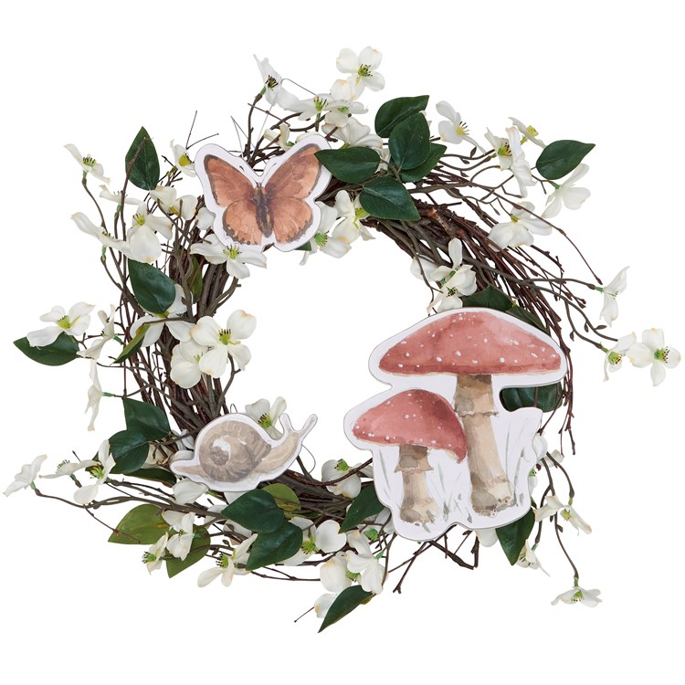 Mushroom Wreath Insert Set - Wood, Paper, Wire