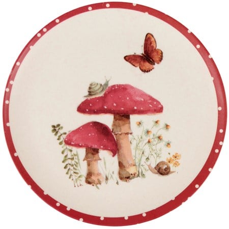 Mushrooms Salad Plate - Bamboo Fiber, Melamine
